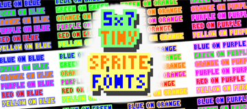 5x7 pixels Tiny Sprite Font with 36 color combinations