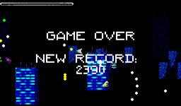 8Bit Shooter Game Over and New Record screen.