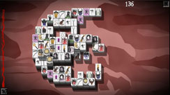 Creepy Mahjong solitaire, indie video game with dark themer by Biim Games. Half Moon Level.