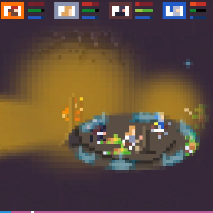 Light System. 64x64 ill-fated, cave level. Retro Arcade 8-bit style.