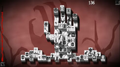 Creepy Mahjong solitaire, indie video game with dark themer by Biim Games. Hand Level.